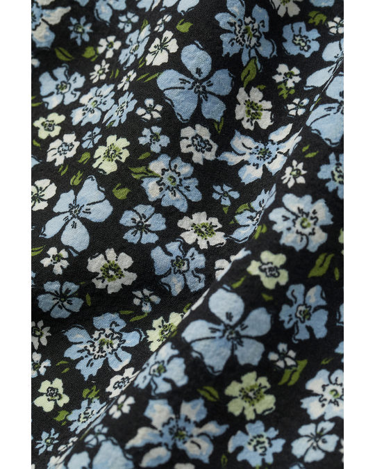 H&M Puff-sleeved Dress Light Blue/floral