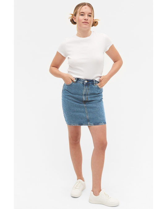 Monki Denim Mini Skirt Mid Blue