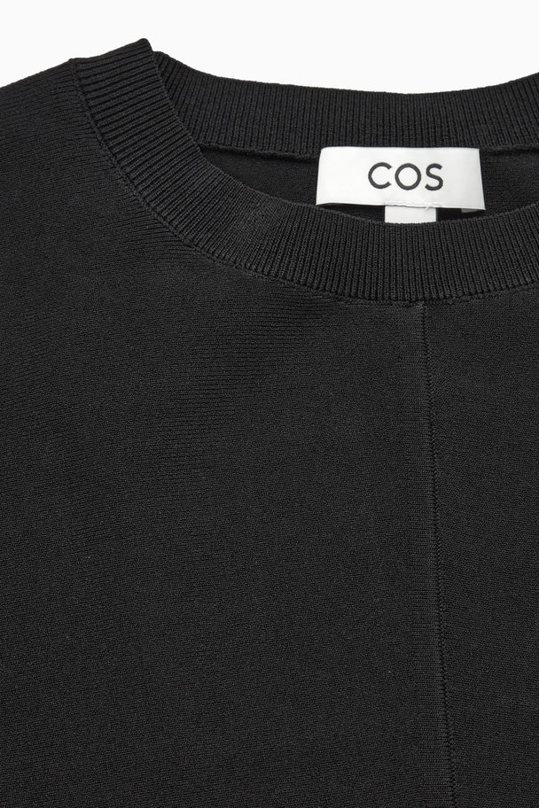 COS Slim-fit Knitted Midi Dress Black