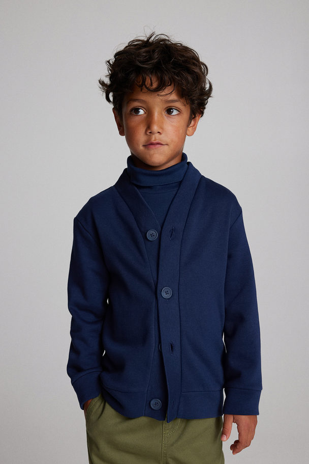 H&M Sweatshirt Cardigan Navy Blue