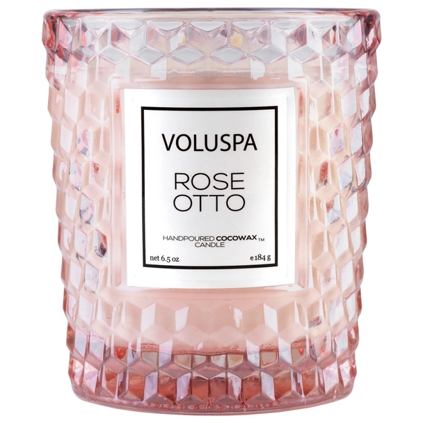 Voluspa Voluspa Roses Boxed Textured Glass Candle Rose Otto 184g