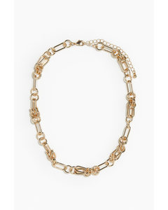 Linked-ring Necklace Gold-coloured