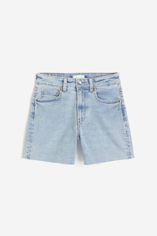 H&M Skinny High Denim Shorts Helles Denimblau