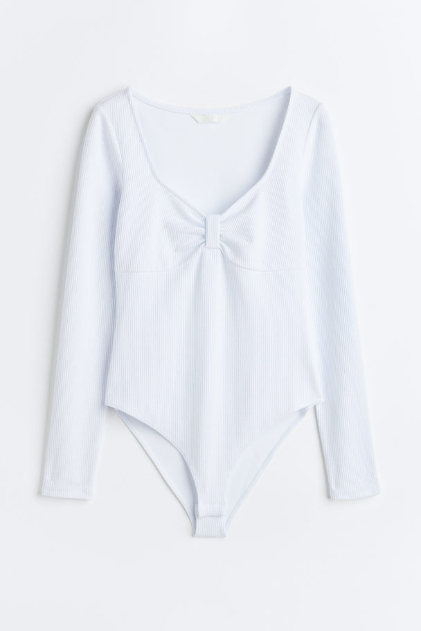 H&M Ribbed Jersey Body White