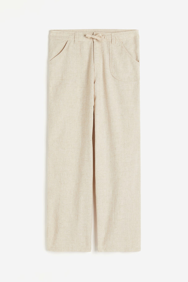 H&M Gerade Hose aus Leinenmix Beige