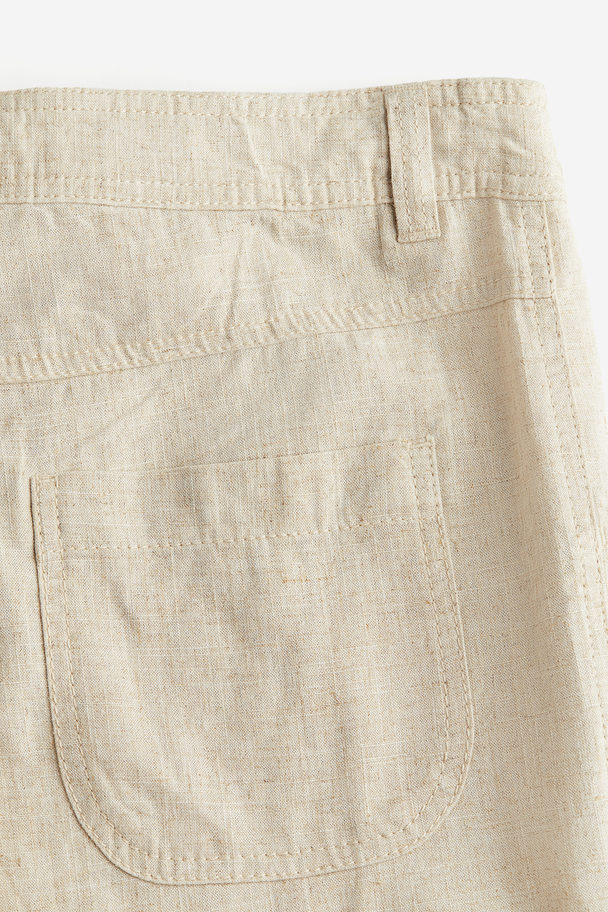 H&M Gerade Hose aus Leinenmix Beige