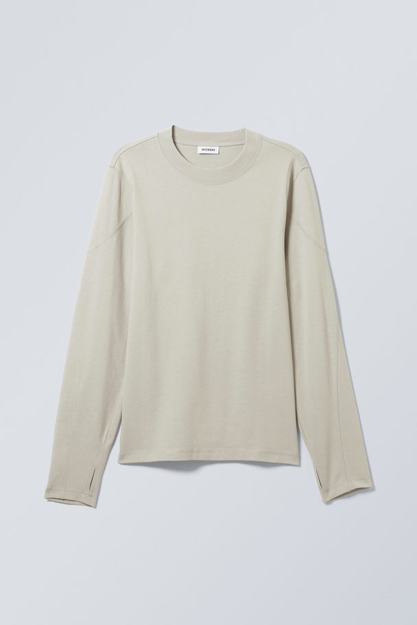 Weekday Greg Top Met Inzetstukken En Lange Mouwen Licht Taupe