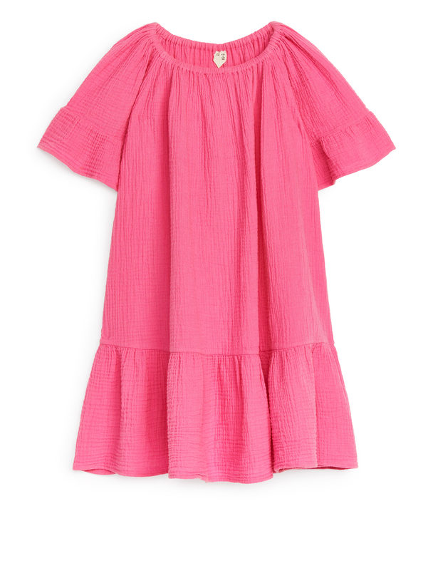 ARKET Cotton Muslin Dress Pink