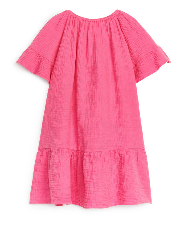 ARKET Cotton Muslin Dress Pink