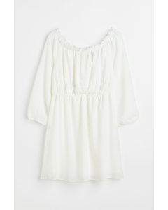 H&m+ Off Shoulder-kjole Hvid