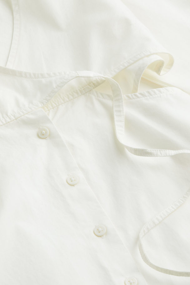 H&M Kleid aus Baumwollpopeline Weiß