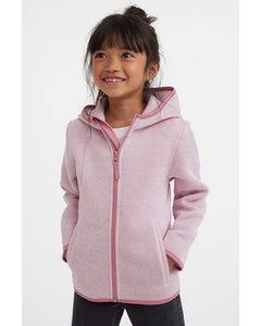 Hooded Fleece Jacket Light Pink