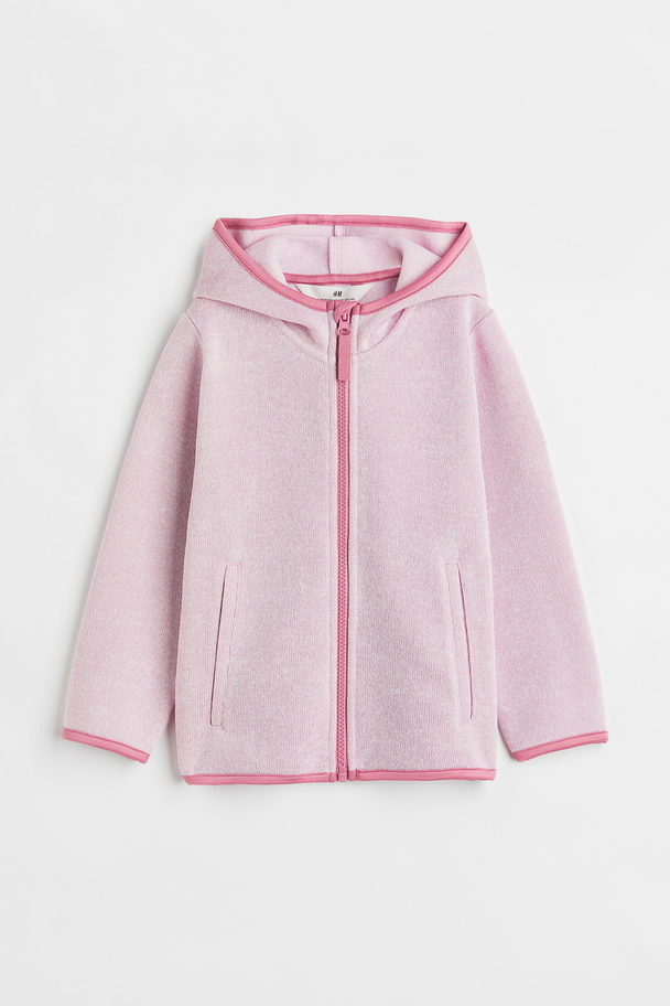 H&M Hooded Fleece Jacket Light Pink
