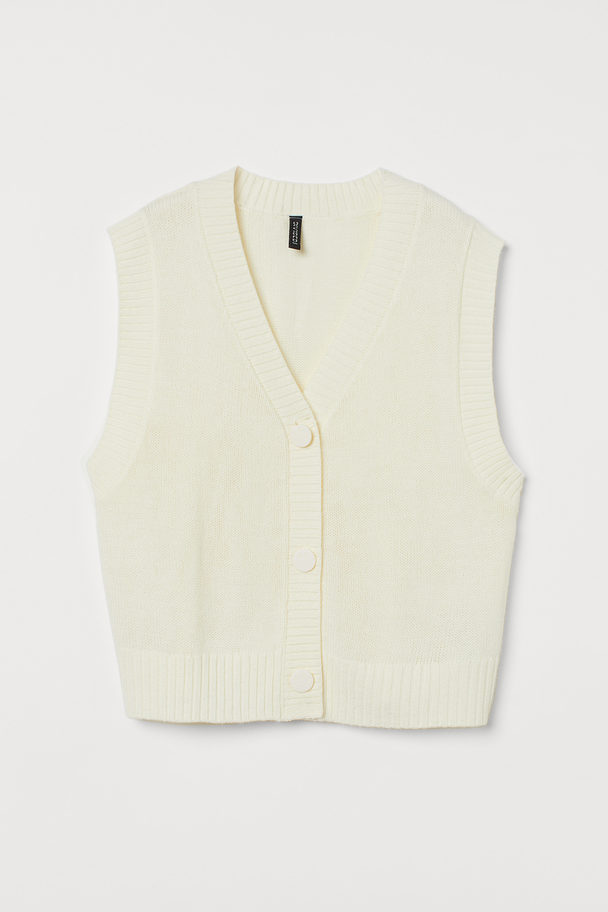 H&M Knitted Waistcoat White