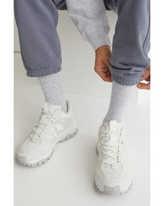 Fine-knit Socks Light Grey Marl