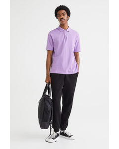 Cotton Polo Shirt Light Purple