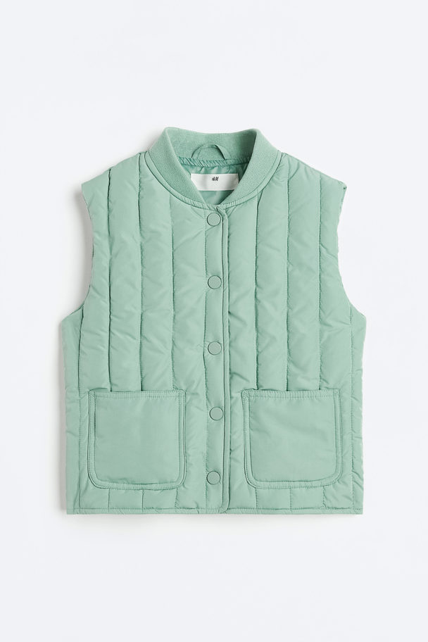 H&M Quilted Gilet Light Green