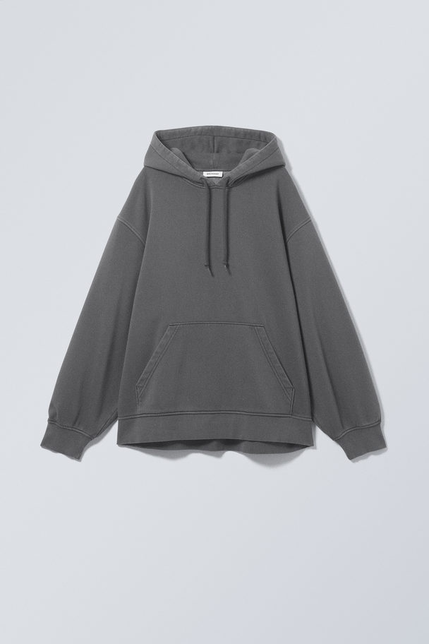 Weekday Essence Gewassen Oversized Hoodie Grijs Met Wassing