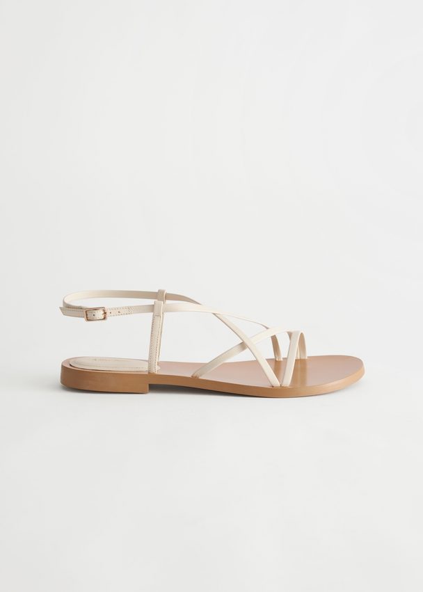 & Other Stories Strappy Leather Sandals White