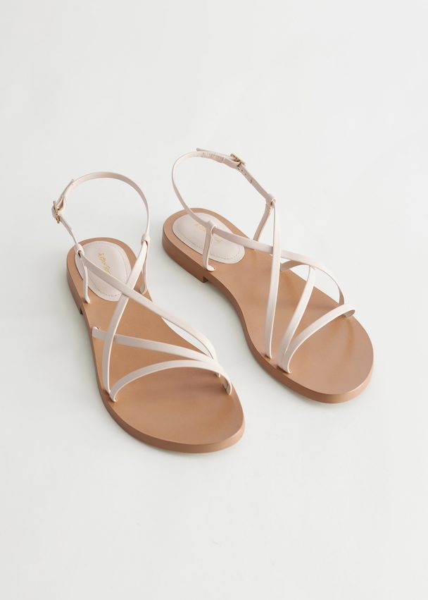 & Other Stories Strappy Leather Sandals White