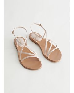 Strappy Leather Sandals White