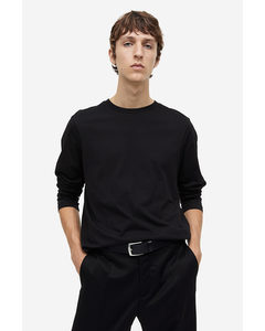 Tricot Shirt - Regular Fit Zwart