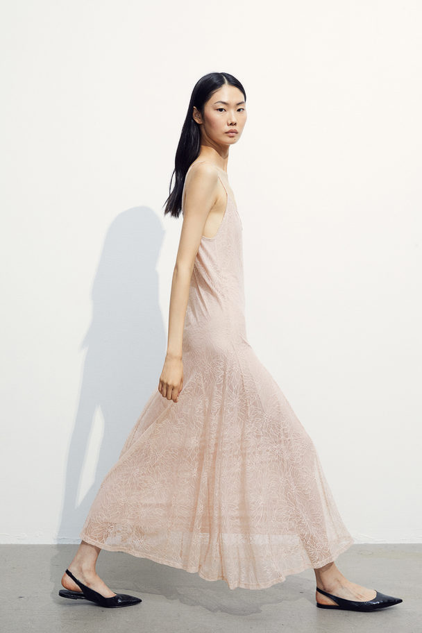 H&M Lace Slip Dress Dusty Pink