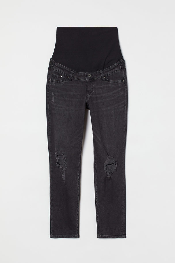 H&M Mama Mom Ankle Jeans Zwart/washed Out