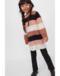 Knitted Dress Powder Pink/striped