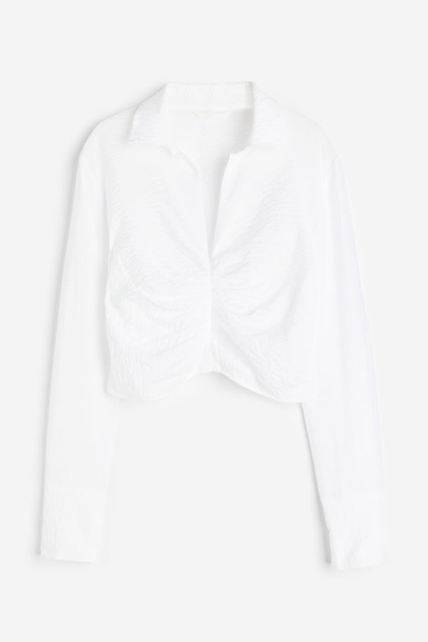 H&M Bluse Med Krave Hvid