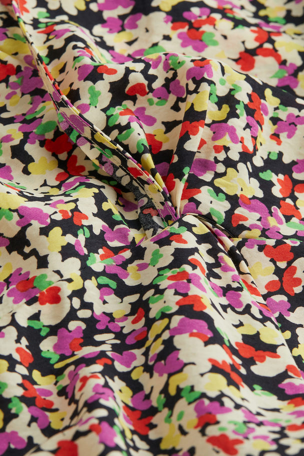 H&M Kleid mit Knotendetail Rosa/Geblümt
