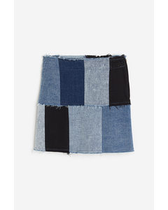 A-line Denim Skirt Denim Blue/block-coloured