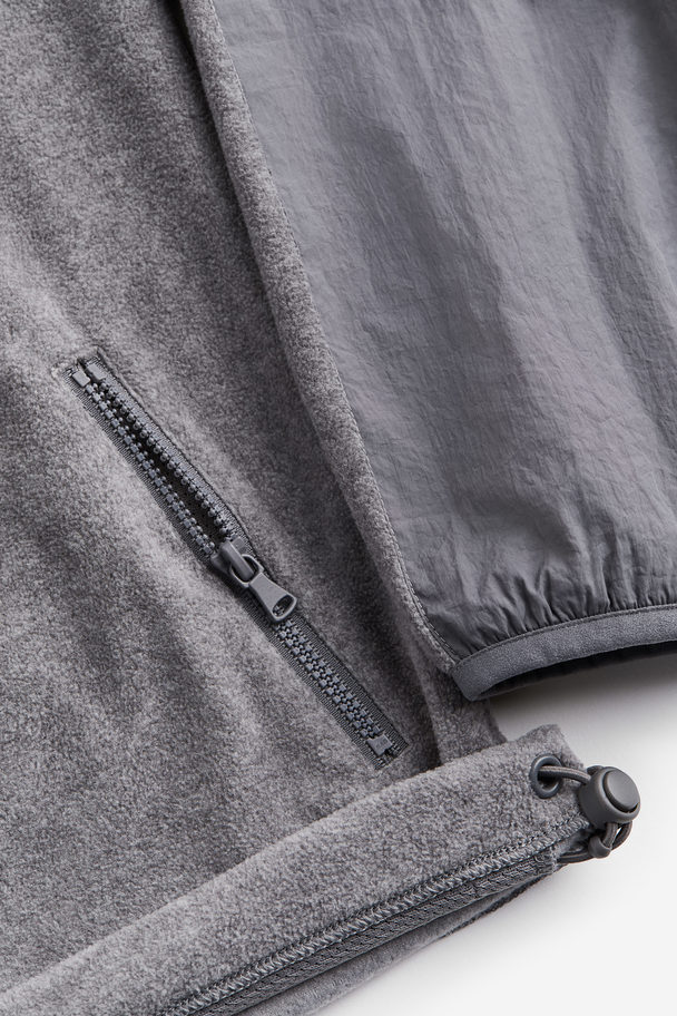 H&M Warmes Fleeceshirt mit Zipper Dunkelgrau