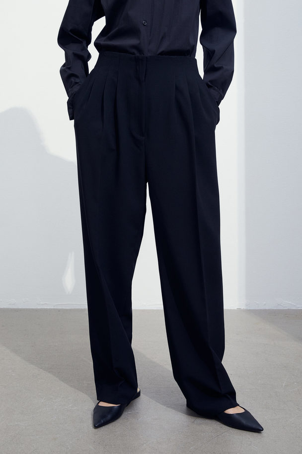 H&M Stylede Bukser Med Høj Talje Sort