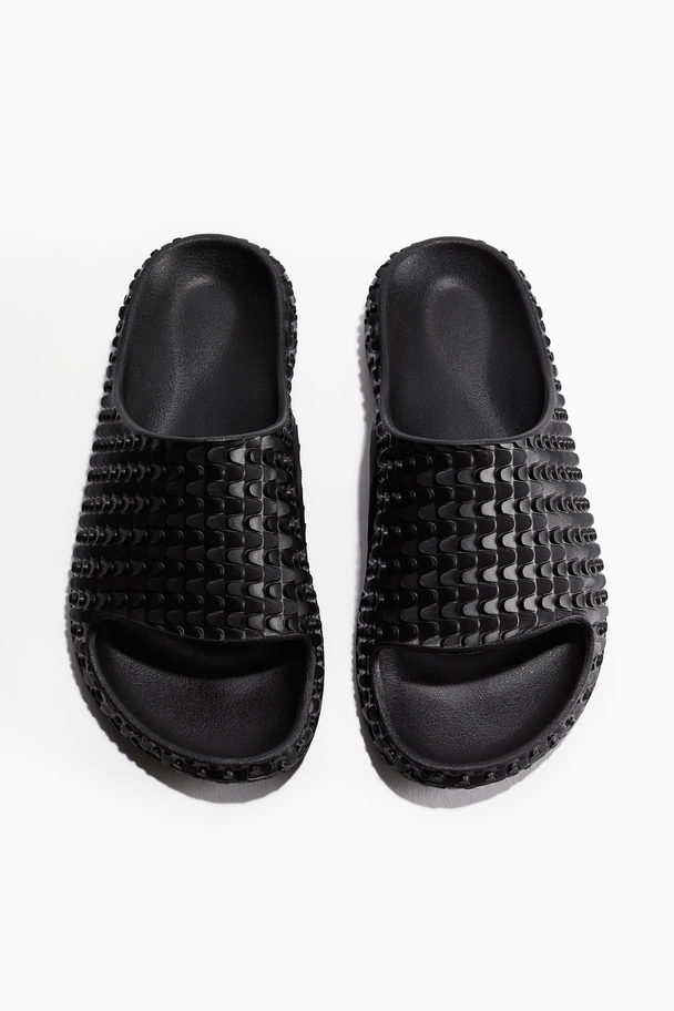 H&M Chunky Slip In-sandaler Svart