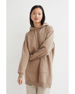 Oversized Capuchonsweater Taupe