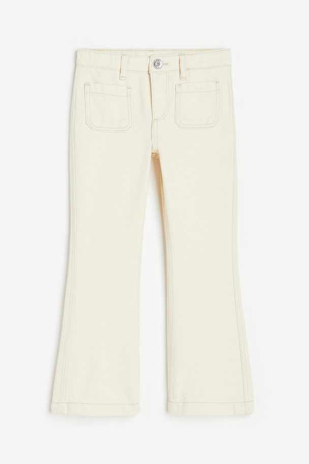 H&M Flared Trousers Natural White