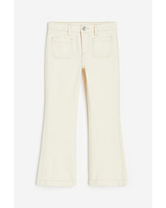 Flared Trousers Natural White