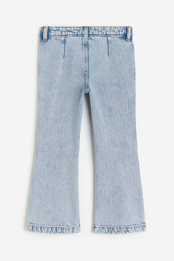 H&M Flared Trousers Light Denim Blue