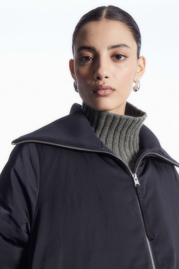 COS Ribbed-collar Puffer Jacket Navy