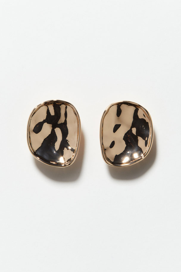 H&M Hammered Earrings Gold-coloured