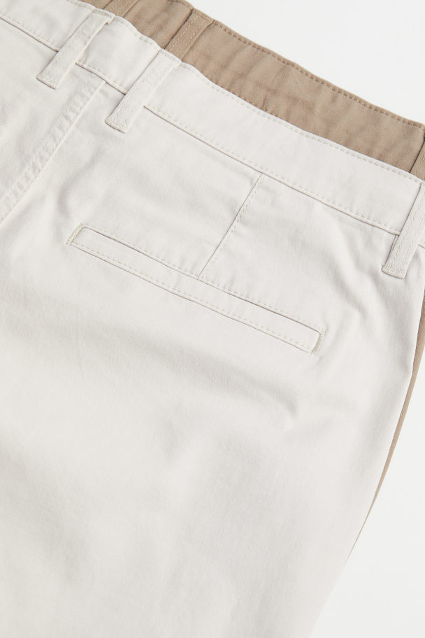 H&M 2-pack Regular Fit Cotton Chino Shorts Light Beige/dark Beige