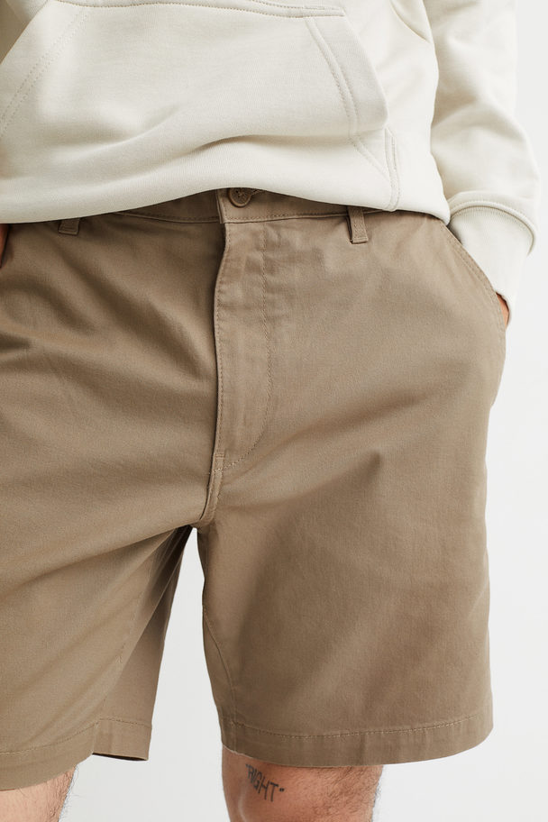 H&M 2-pack Regular Fit Cotton Chino Shorts Light Beige/dark Beige