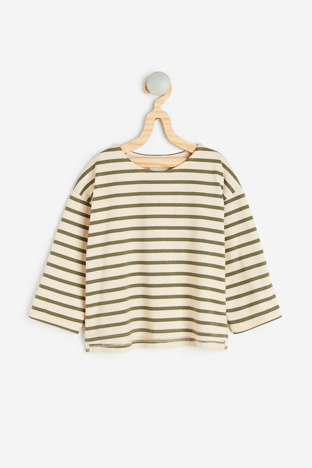 H&M Oversized T-shirt Lys Beige/stripet