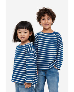 Oversized T-shirt Navy Blue/striped