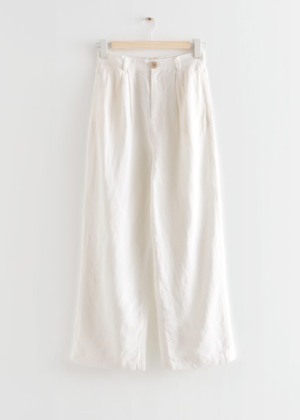 & Other Stories Wide Trousers White