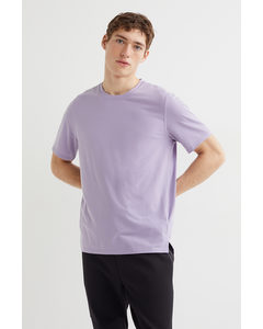 Regular Fit Short-sleeved Sports Top Purple