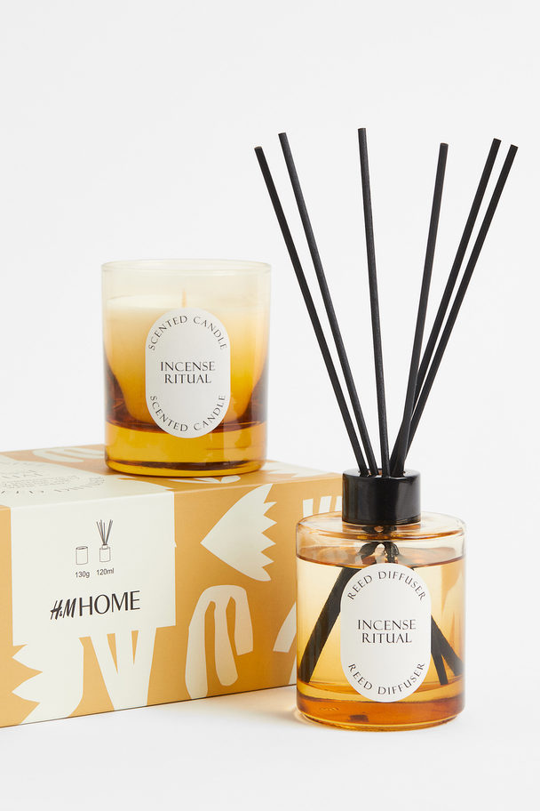 H&M HOME Scented Candle And Diffuser Dark Yellow/incense Ritual