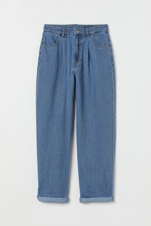 H&M Loose High Waist Jeans Blau