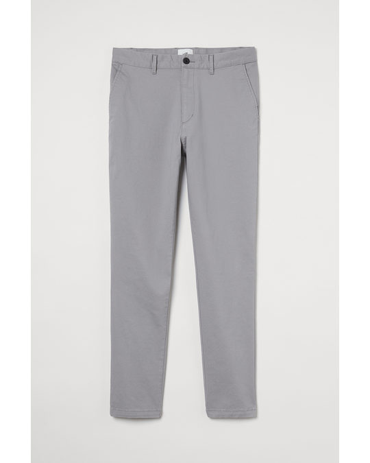 H&M Skinny Fit Cotton Chinos Grey